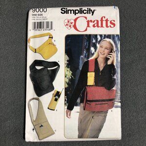 Simplicity Sewing Pattern #9000 Craft Bags Cell Phone Holders 90s